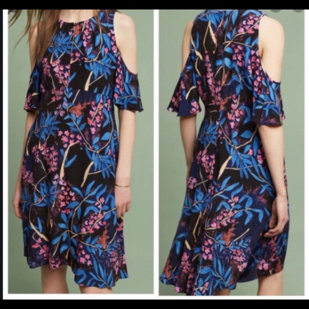 Anthropologie Maeve Elia cold shoulder midi